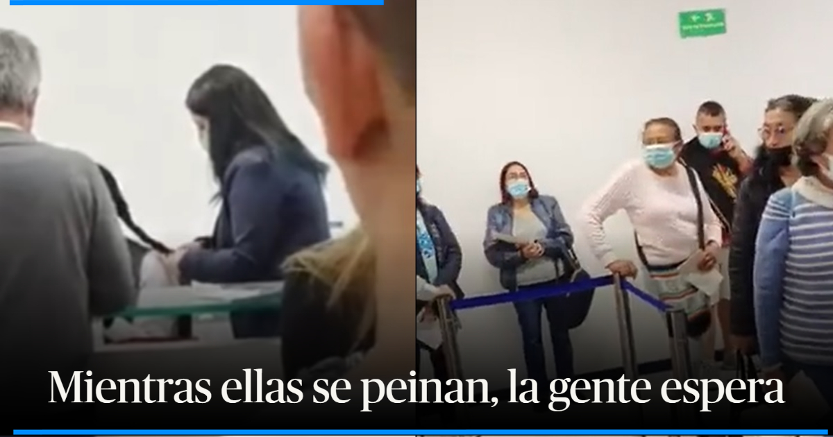 Se peinan mientras la gente hace fila así es la atención en esta EPS